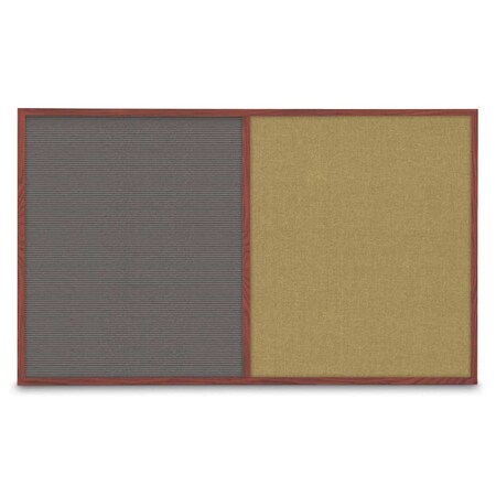 United Visual Products Enclosed Corkboard, 3 Door, 96"x48", 4" Fra UV3406-BLACK-AMETHY